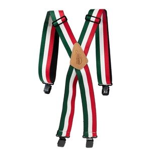 Mexican flag nylon suspenders one size new in package